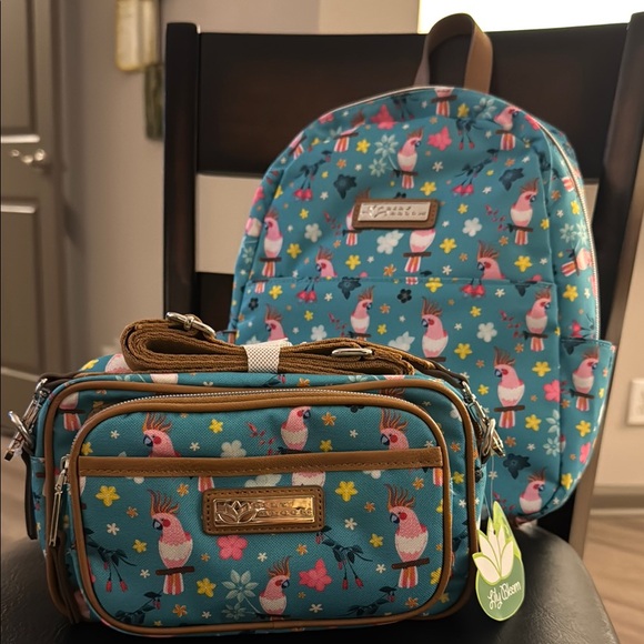 Lily Bloom Teal Animal Print Backpack and Crossbody Set BRAND NEW WITH TAGS ‼️ - Picture 16 of 16